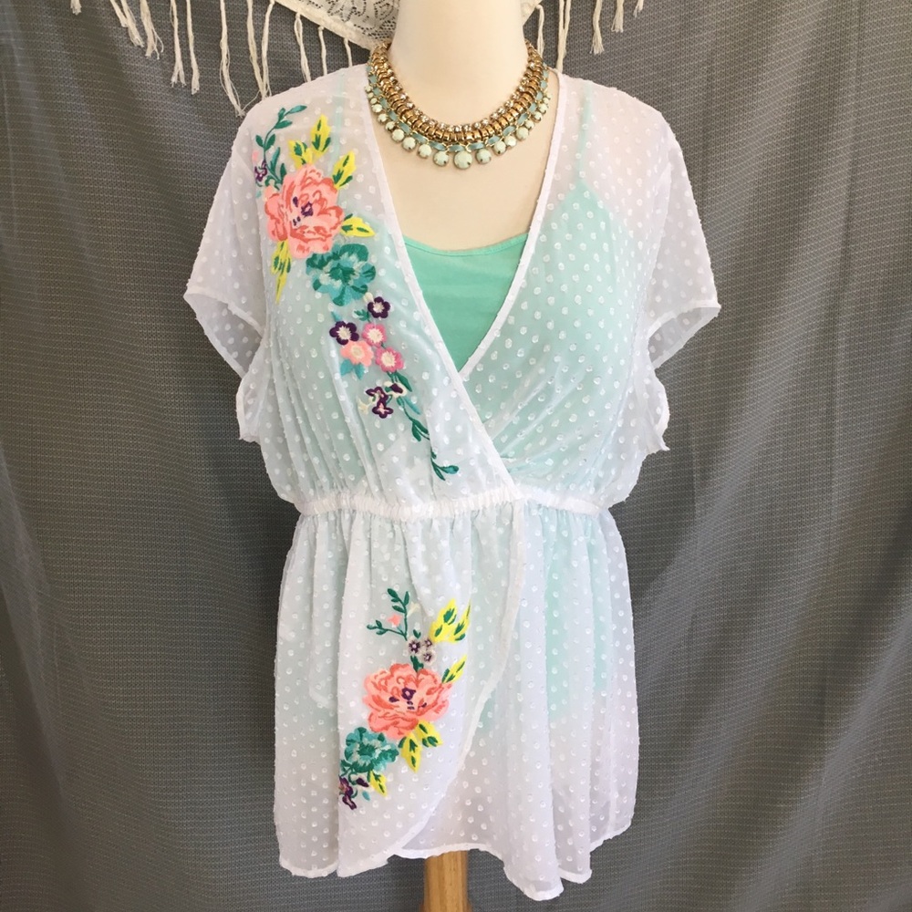 Sheer wrap style top